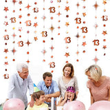 Rose Gold 13th Birthday Garland: Metallic Number & Star Banner
