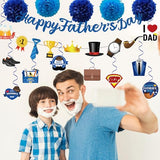 Fathers Day Hanging Swirls Banner Pom Poms Decor 27pcs