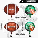 6 Pieces 26 & 18 Inch Football Balloons Set Football Party Decorations Sports Foil Rugby Ball Balloons For Birthday Tailgate Game Day, Sports Event(12 Pieces)
