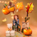 Fall Balloons Thanksgiving Pumpkin Maple Leaf Mylar Foil Autumn Party Decor