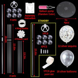4 Silver Balloon Stand Centerpiece Table Decorations For 25Th Wedding Anniversary Birthday Bridal Shower Graduation Party Decorations New Year 2025 Christmas