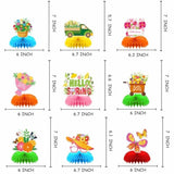 9 Pcs Hello Spring Honeycomb Centerpieces Spring Flower Party Decorations Spring Theme Table Centerpieces For Spring Party,Birthday, Bridal Shower Table Decor Supplies