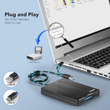 Floppy Disk Reader Usb C External 3.5 Inch 1.44 Mb Floppy Disc Drive Dual Usb A/C Floppy Disk Drive/Player/Converter Compatible With Windows 11/10/8/7/Xp, Not Compatible With Mac (Brushed Texture)