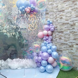 60Pcs Pink Purple Blue Balloons for  Birthday & Baby Shower Decoration