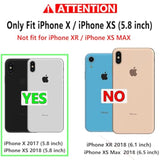 Heavy-Duty Tough Rugged Shockproof Protective Case for iPhone X/Xs with HD Screen Protector, Black