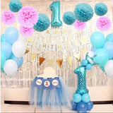 Pink and Blue Tissue Paper Pom Poms 12Pcs- Hanging Paper Flowers for Wedding Gender Reveal Birthday Graduations Christmas and Special Occasions(8 &10 & 12 inch)
