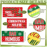 24 Designs Christmas Photo Booth Props Double Sided 11X5.51'' Red And Green Christmas Props For Photoshoot Photo Booth Decoration Waterproof Selfie Signs Pvc For Xmas Party Supplies