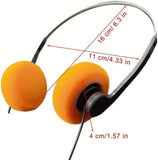 2 Pcs Orange And Black Retro On Ear Headphones, Wired Stereo Headphones, Headphone, Lightweight Portable Headphone With Adjustable Headband, Cassette Player, Over-Ear
