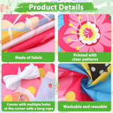 Spring Theme Flower Porch Banners Floral Birthday Party Decorations Wildflower Themed Door Cover Summer Hanging Photo Booth Props Backdrop For Tea Picnic Baby Shower Birthday Party Supplies 80X96 In