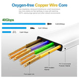 Cat8 Ethernet Cable 50Ft, High Speed Flat Internet Core, Internet Network Long