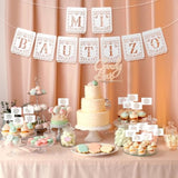 Mi Bautizo Banner & Cake Toppers, Religious Baptism & First Communion Party Kit