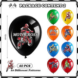 48 Pcs Dirt Bike Balloons Party Decorations Motocross Race Car Theme Checkered Flag Helmet Wheel Tire Foil Balloon Birthday Party Decor For Girl Boy Dirt Bike Sports Racing Party Supplies