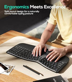 Rt07B Wireless Ergonomic Split Keyboard, Wrist Rest, Natural Typing, Bluetooth And Usb Connectivity, Usb-C Rechargeable,Compatible With Windows Mac (Silver Black)