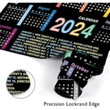 2024 Office Year Calendar Mouse Pad Large Gaming Mat Non-Slip Desk Pad Keyboard And Mouse Desk Mat For Gamer, Office & Home, 31.5 X 15.7 In