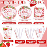 350 Strawberry Baby Shower Decorations For 50 Guests A Berry Sweet Baby Is On The Way Party Supplies For Girls Disposable Dinnerware Set Paper Plates Napkins Cups