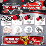 All-in-1 Race Car Balloon Arch Kit with Trophy Number 2 for Birthday Party Decoration