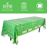 Football Theme Party Disposable Tablecloth Plastic Touchdown Table Cover For Birthday Party Football Tailgate Decoration 1 Pack 54 X 108Inch