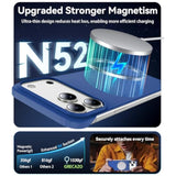 Magnetic Slim Case Fit For Iphone 17 Pro Max Phone Case 6.9"(2025) Ultra-Thin Lightweight Durable Frameless Matte Hard For Magsafe Cover Case With Pull Ring Shockproof Non Slip Rope-Blue