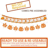 Fall Party Decorations, Fall Room Wall Decor Include Happy Fall Banner Pumpkin Maple Leaf Garland, Autumn Party Decor For Home Indoor & Office Classroom