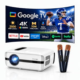 4K Projector with Screen Included, 2000 ANSI Bright Daytime Home Projectors, Auto Focus, 38W Speaker, WiFi Bluetooth, Smart Android TV, HDMI USB for