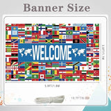 World Flag Banner, International Welcome Banner with 200+ Country Flags
