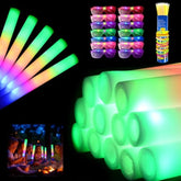 136-Piece Glow Party Supplies Kit: 24 Foam Glow Sticks, 12 Led Glasses & 100 Glow Sticks For Weddings, Raves, Concerts - Bulk Light Up Party Accessories.