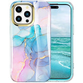 Cute Marble Case For Iphone 14 Pro Max 6.7 Inch Built With Screen Protector, Lightweight And Stylish Full Body Shockproof Protective Rugged Tpu Case For Women/Girls