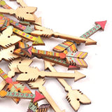 50 Pcs Buttons Mixed Arrow Shape Wood Crafts Wood Hollowed-Out Decorat