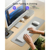 seenda Bluetooth Keyboard and Mouse for Mac, SKM64-2 Multi-Device Rechargeable Slim Wireless Keyboard Mouse Stainless Steel Full Size, Compatible with MacBook Pro/Air, iPad, Mac - White Silver