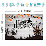 Happy Halloween Backdrop 7x5ft Spider Web Witch Bats Photo Booth Party Decor