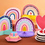 10 Pcs Rainbow Honeycomb Centerpieces for Birthday, Baby Shower & Easter Decor
