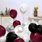 Graduation Decorations Maroon Black 2025/Burgundy Maroon White Graduation Party Decorations 2025 Burgundy Black Balloons 114Pcs Burgundy White Balloon Birthday Wedding