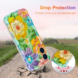 Colorful Retro Oil Painting Print Flower Green Case for iPhone 17