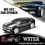 WS-592 Supercar Design Bluetooth Replica Speaker Portable Car Speaker with TWS Stereo, FM Radio, LED Lights, USB/TF Playback, Hands-Free Calling,