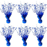 6 Pack Metallic Foil Spray Centerpiece Star Table Decoration Burst Table Centerpieces For Birthday Wedding Anniversary Graduation Holiday Party Supplies Decor, Blue