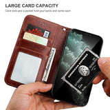 Compatible With 12 Pro Max Wallet Case With Card Holder Pu Leather Magnetic Detachable Kickstand Shockproof Wrist Strap Removable Flip Cover 6.7 Inch (Brown)