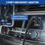 Dual Usb Car Charge Port For Toyota, Square Power Socket Adapter With Blue Light, Vehicle Usb Plug For Corolla Rav4 Camry Highlander Prado, Usb Dashboard Mount Module Compatible Most Smartphone