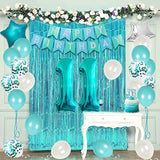 Teal 11th Birthday Decor Set Banner, Foil Balloons & Cake Topper