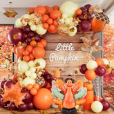 220pcs Fall Balloon Garland Kit Thanksgiving Orange Yellow Burgundy Foil Party Decor
