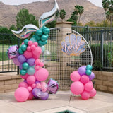 Mermaid Balloons, 50Pcs 12 Inch Purple Pink Teal Balloons Kit, Metallic Green Purple Latex Balloons For Birthday, Baby Shower,Mermaid Party Decorations