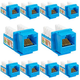 Cmple - 10 Pack Cat6 Keystone Jack Insert Punch Down RJ45 Connectors RJ45 Keys