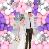 Purple, Pink Balloon Set, 116Pcs Light Pink, White, Lavender Purple Ba