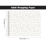Adult Wrapping Paper Roll - Mini Roll - 17 Inch X 16.5 Feet - Woman Breasts Rude Birthday Gift Wrap Funny Wrapping Paper Perfect For Best Friend Birthday, Men & Bachelor Party