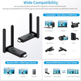 Wireless HDMI transmitter and 4 receiver 4k, USB-C to HDMI Adapter multi TV extender kit, 2.4/5.8G@60Hz 165FT/50M, suitable for expanding from