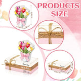 4 Pcs Spring Table Decor Tulip Wooden Sign Spring Farmhouse Wooden Block Decorative Floral Book Tiered Tray Easter Decor Rustic Decoration For Bookshelf Fireplace Desk Living Room(Classic)