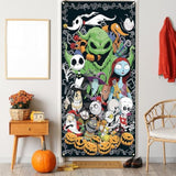 Halloween Door Cover Happy Birthday Photo Backdrop Halloween Birthday Party Decor