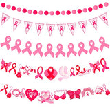 5 Pcs Breast Cancer Awareness Banner 118" Pink Ribbon