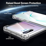 Case For Samsung Galaxy Note 10+ / Note 10 Plus Shockproof Bumper Protective Cover Hybrid Design Hard Pc Back + Flexible Tpu Raised Bezel Slim Fit With Airbags Corners Clear