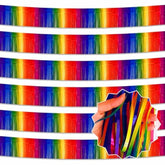 6 Pack 10 Ft Dark Rainbow Foil Fringe Garland Metallic Streamers Tinsel Banner Wall Hanging Garland Backdrop For Parade Floats, Halloween, Christmas, Thanksgiving, New Year Party Decorations