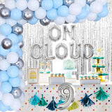 On Cloud 9 Birthday Decorations For Girls, Metallic Tinsel Foil Fringe